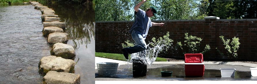 (l) hipping stones (bbc photo) / (r) j newton . reverse hipping stones 2008
